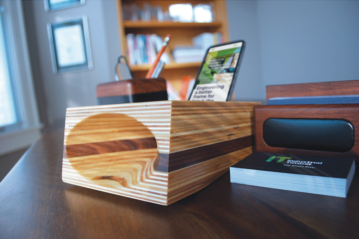 Industrial Timber direct mail marketing acoustic phone speaker dimensional mailer